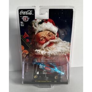 M2 Machines Coca-Cola Christmas Blue 1971 Dodge Challenger Funny Car SK08 23-23